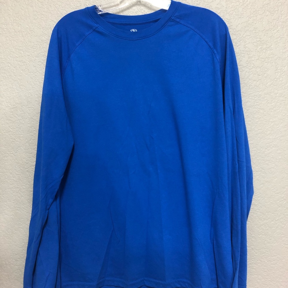 Large blue shirt
